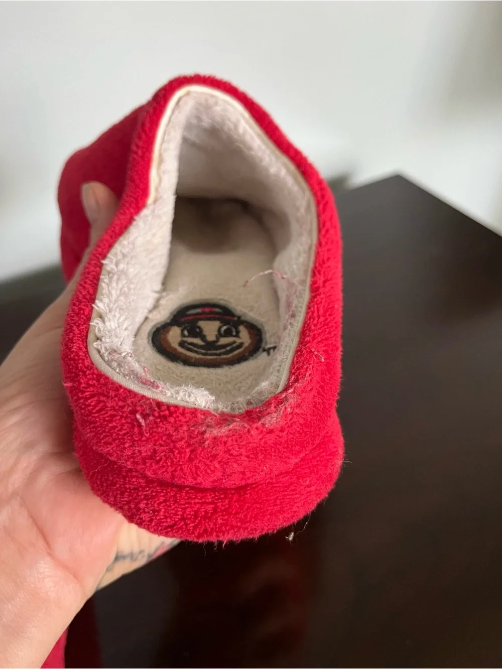 Ohio State Red Kids Plush One-Piece Slippers